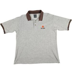 Vintage Cleveland Browns Large Gray Polo Shirt by The Edge brand FLAWED